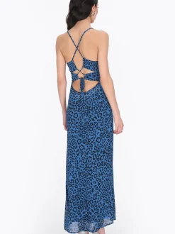 Faina Damen Kleid in blau - Länge: mittel