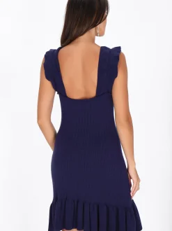 Faina Damen Kleid in blau - Länge: mittel