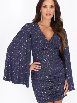 Faina Damen Kleid in blau - Länge: mittel