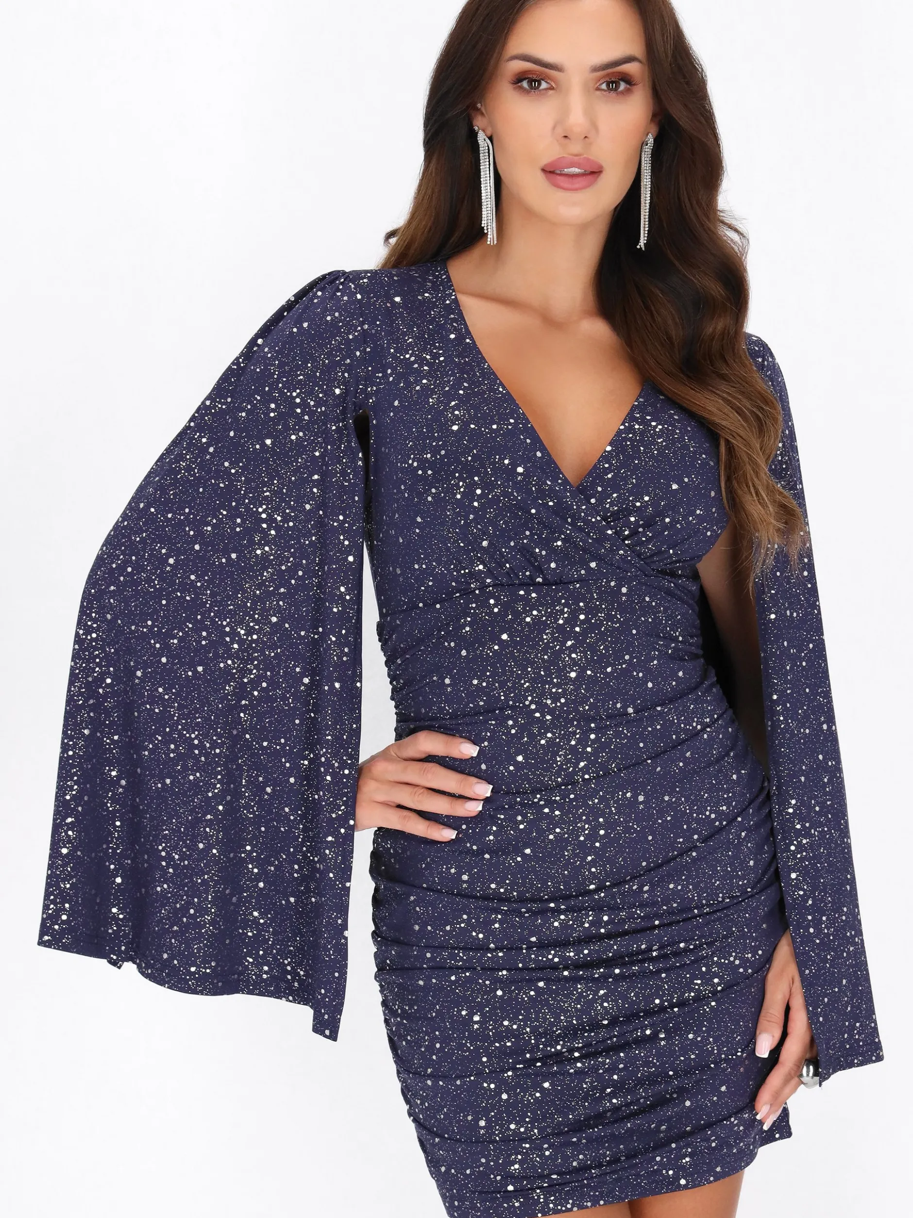 Faina Damen Kleid in blau - Länge: mittel