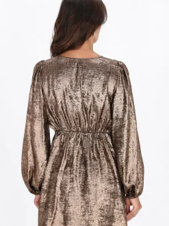 Faina Damen Kleid in braun - Ausschnitt: Rundhals