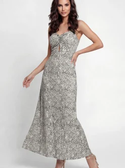 Faina Damen Kleid in braun - Länge: mittel
