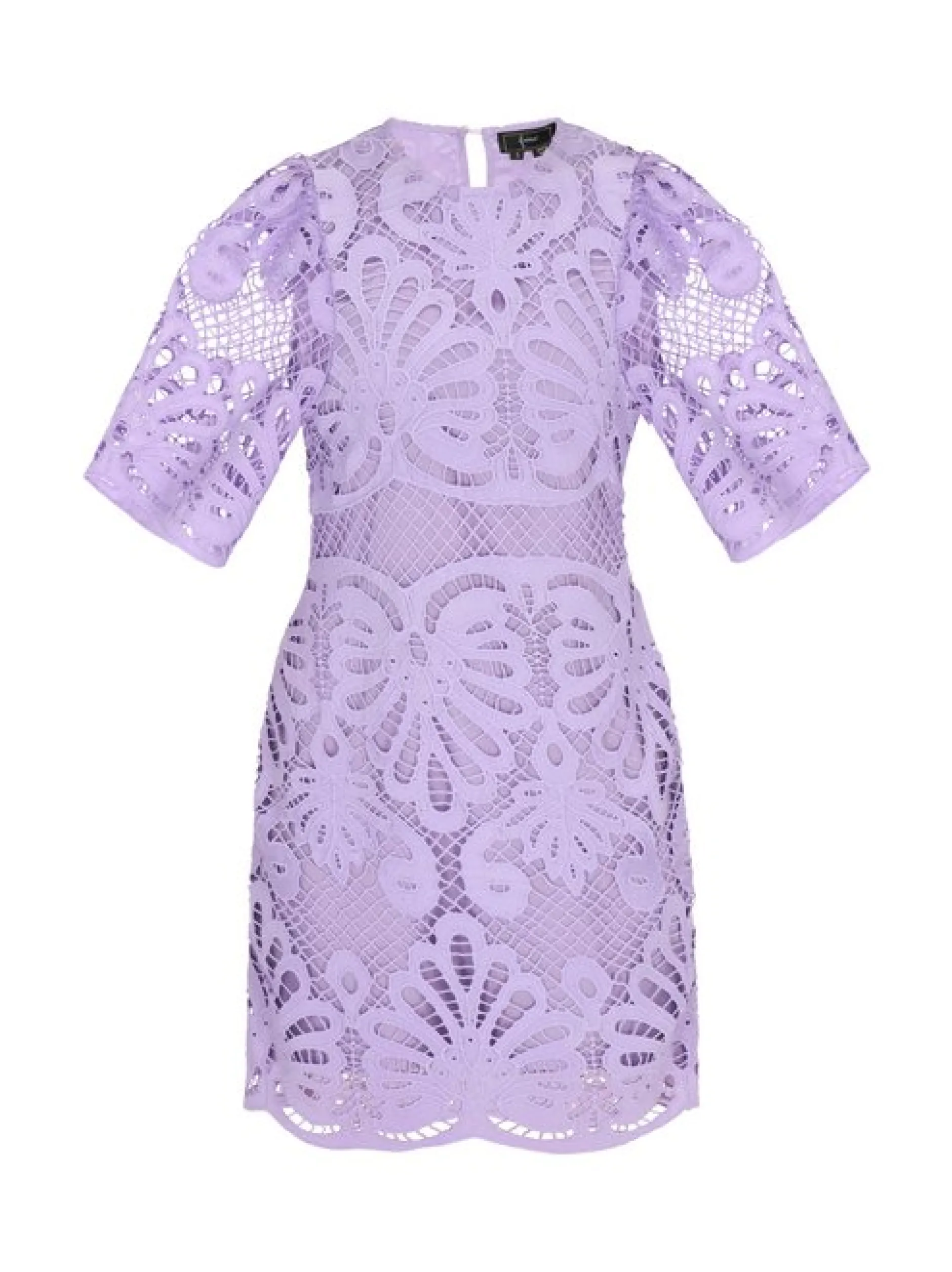 Faina Damen Kleid in lila - Ausschnitt: Rundhals