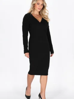 Faina Damen Kleid in schwarz - Länge: mittel