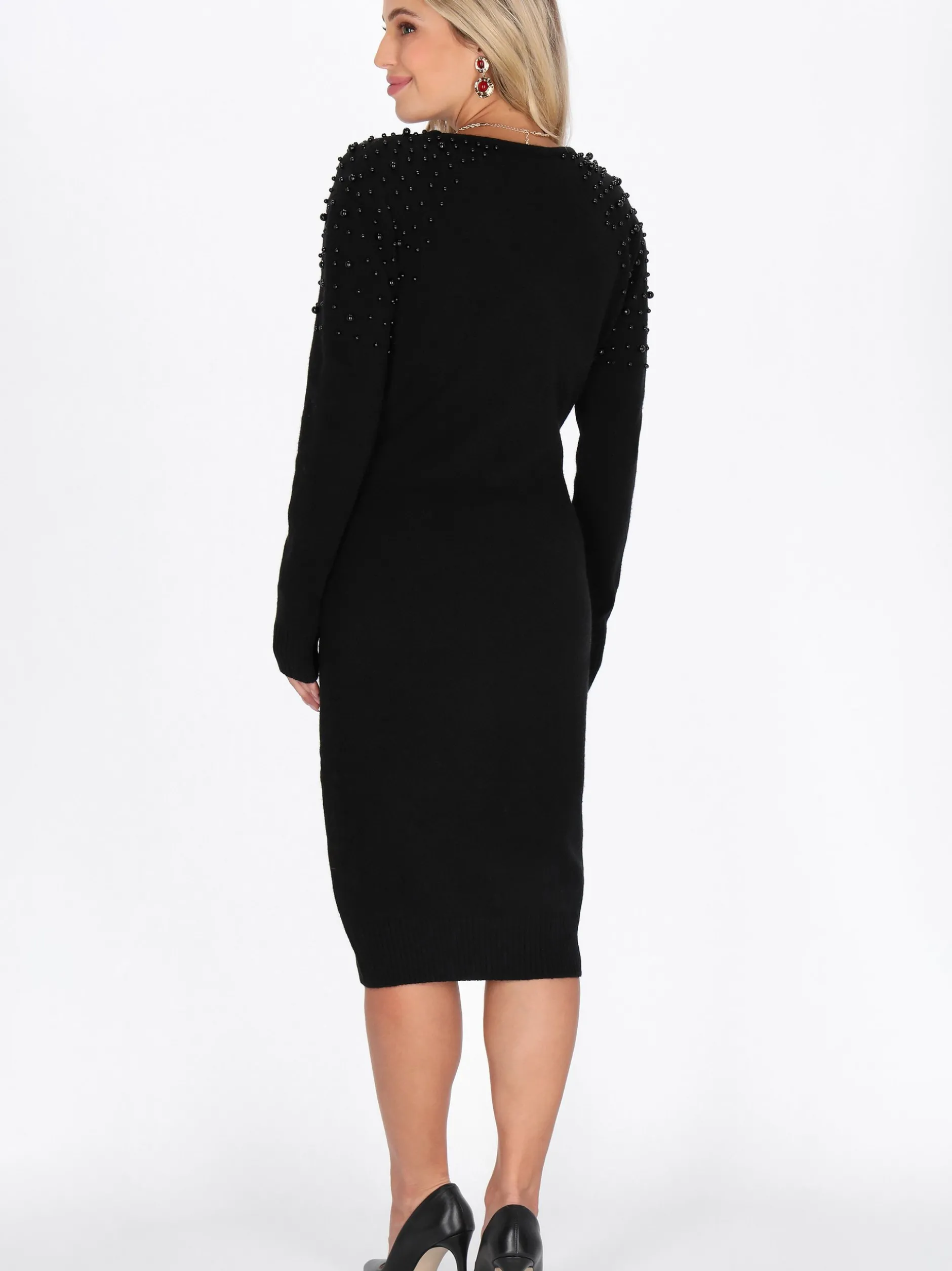 Faina Damen Kleid in schwarz - Länge: mittel