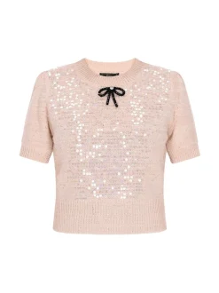 Faina Damen Pullover in beige - Ausschnitt: Rundhals