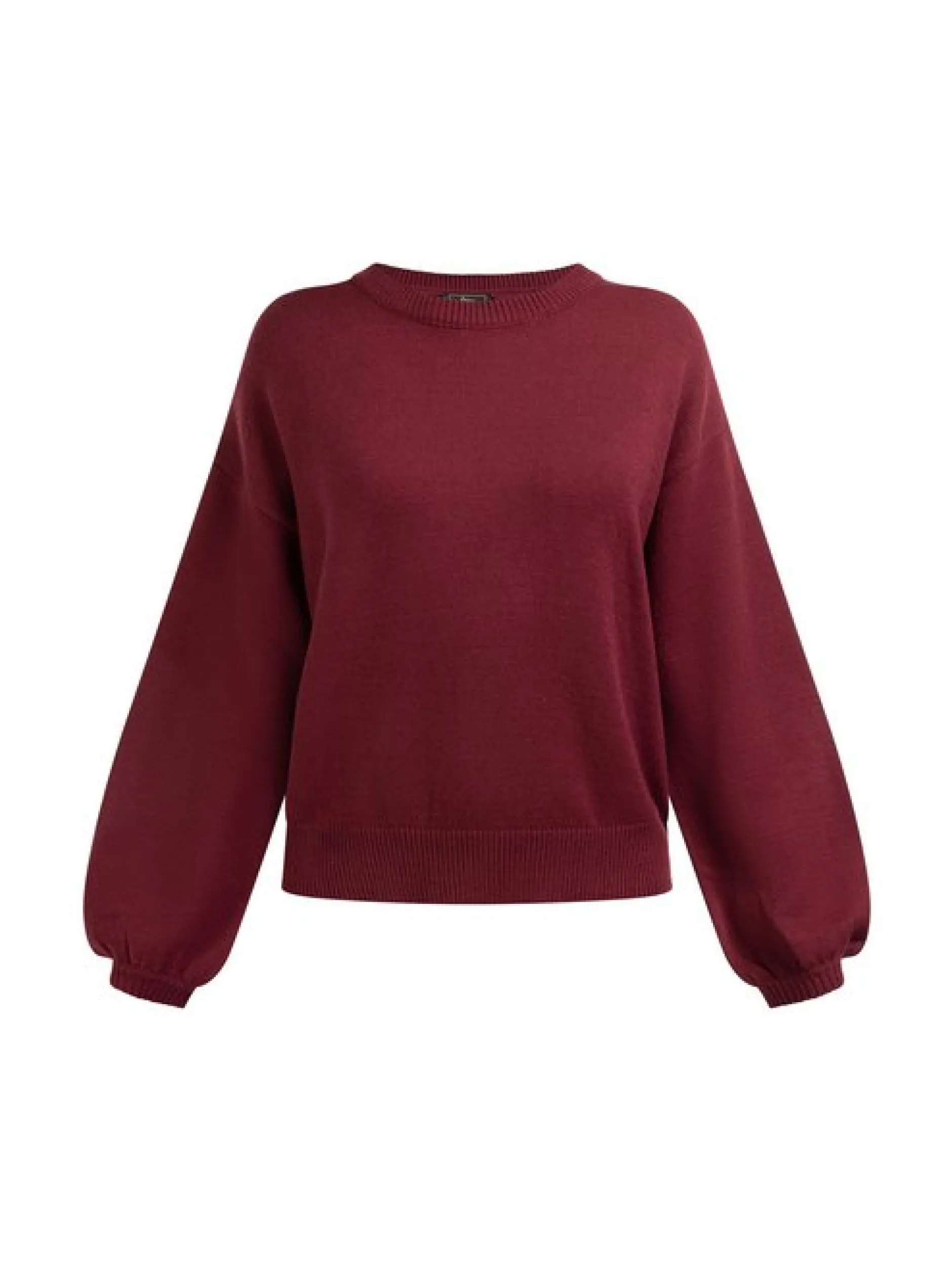 Faina Damen Pullover in bordeaux - Ausschnitt: Rundhals