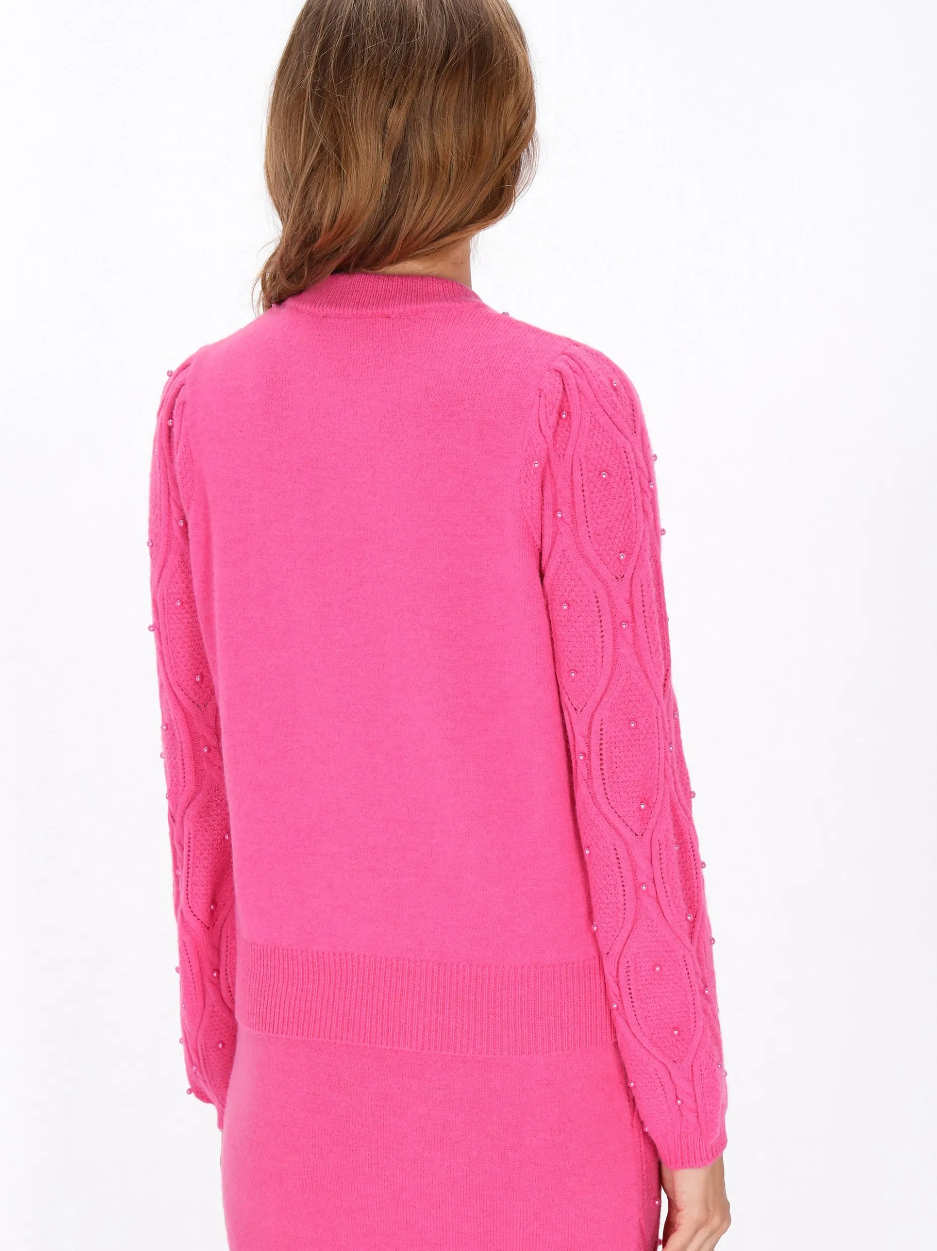 Faina Damen Pullover in fuchsia - Ausschnitt: Rundhals