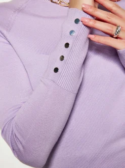 Faina Damen Pullover in lila - Ausschnitt: Rundhals