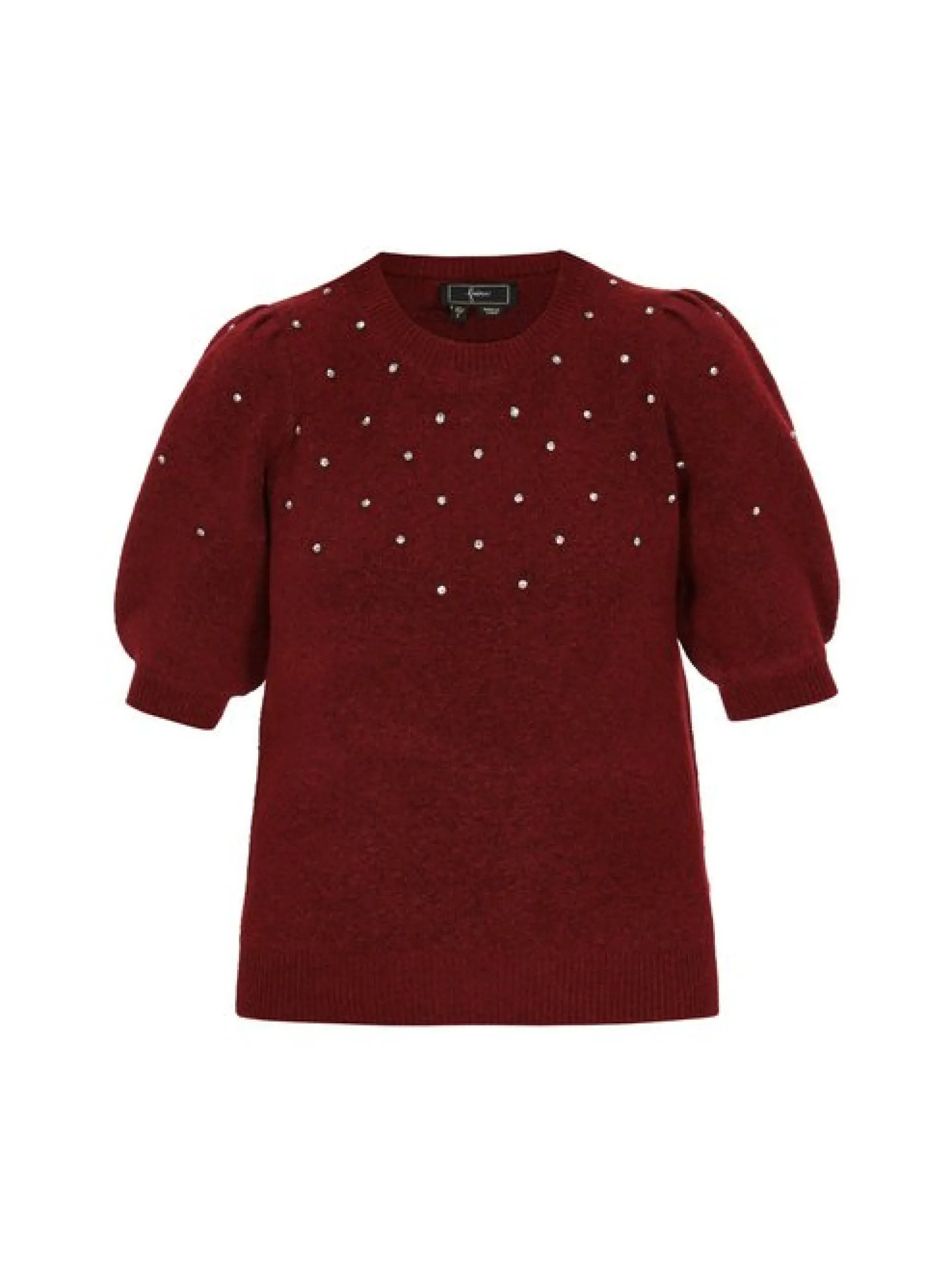 Faina Damen Pullover in rot - Ausschnitt: Rundhals