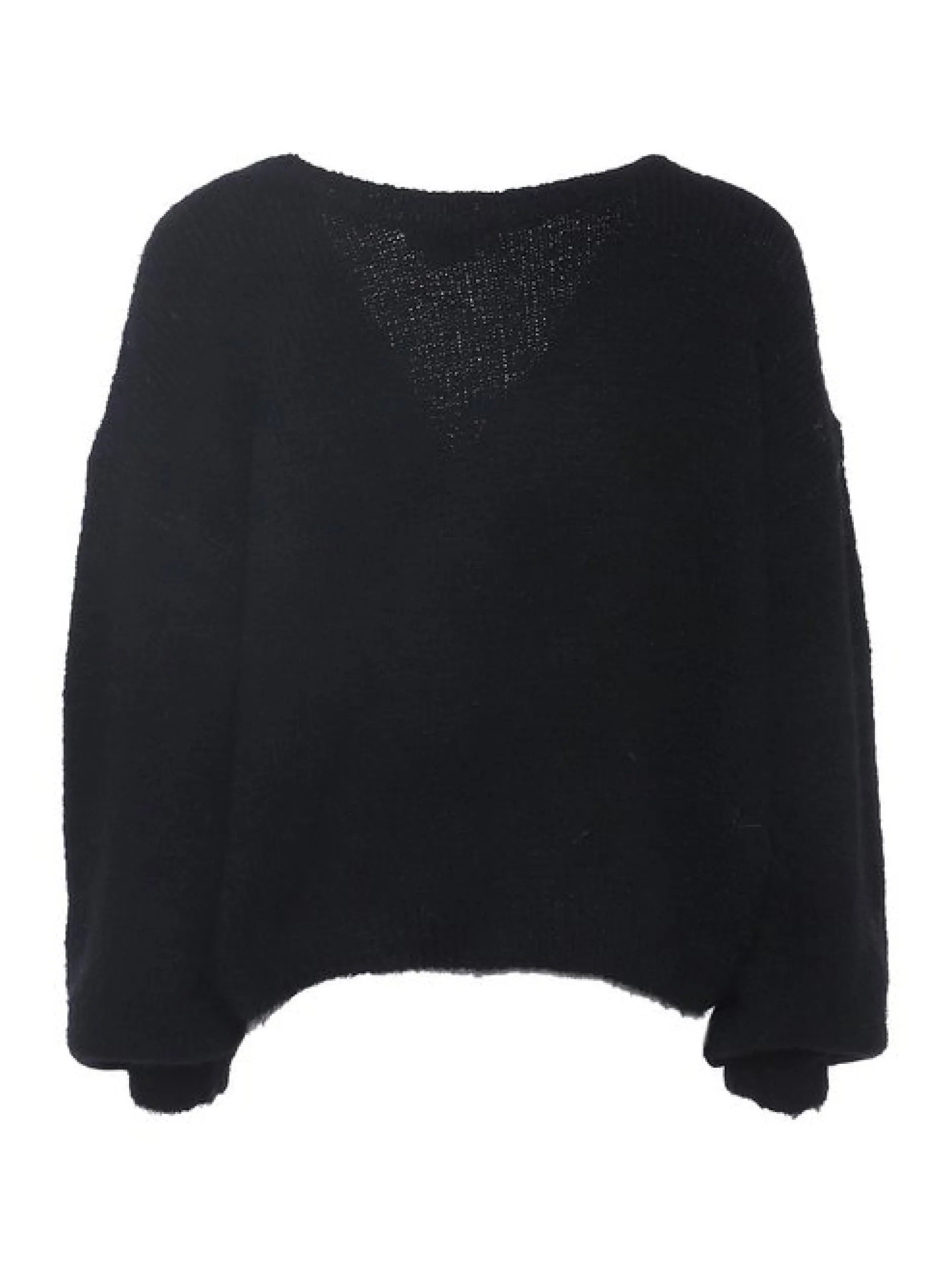 Faina Damen Pullover in schwarz - Ausschnitt: Rundhals