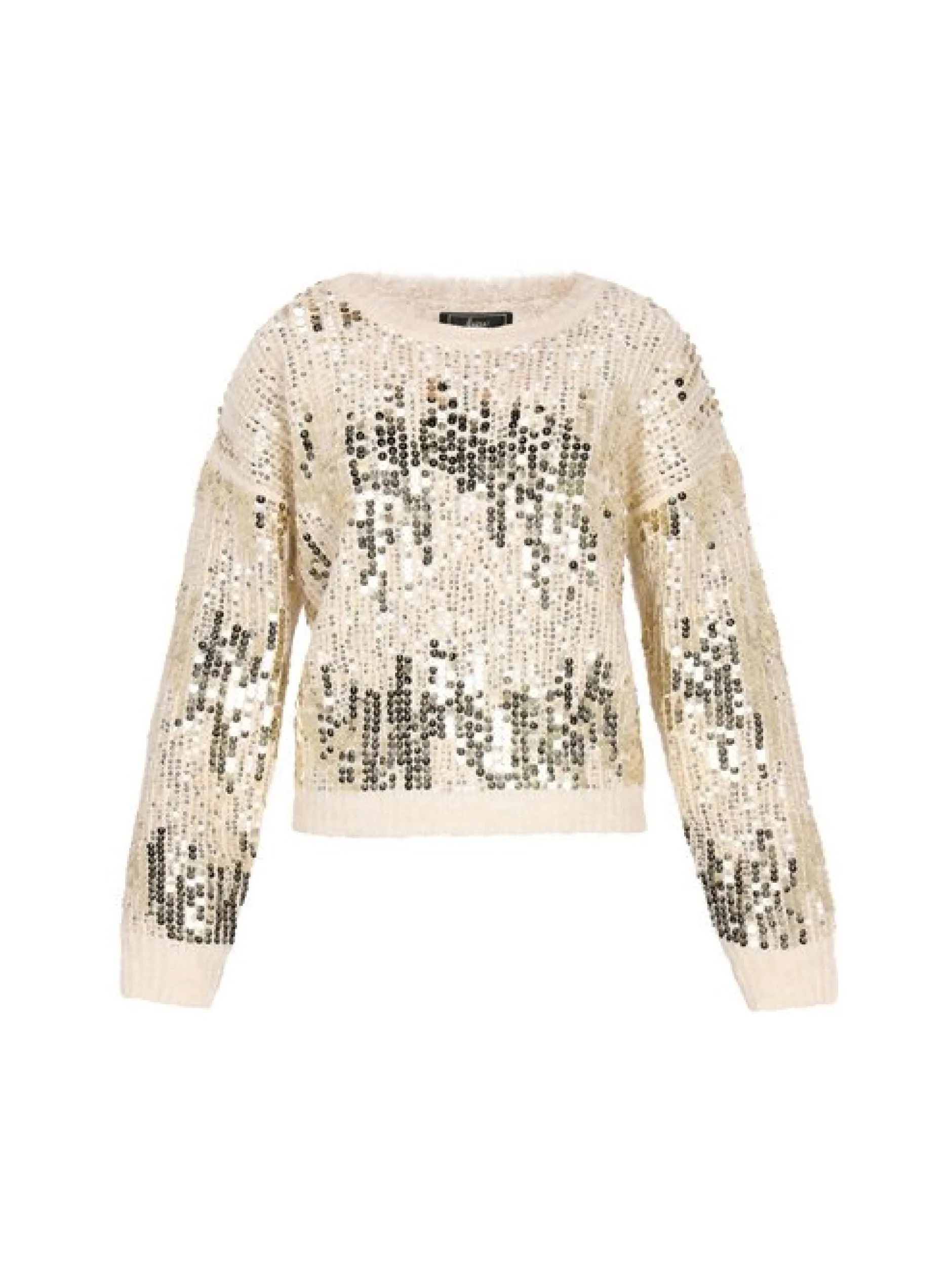 Faina Damen Pullover in weiß - Ausschnitt: Rundhals