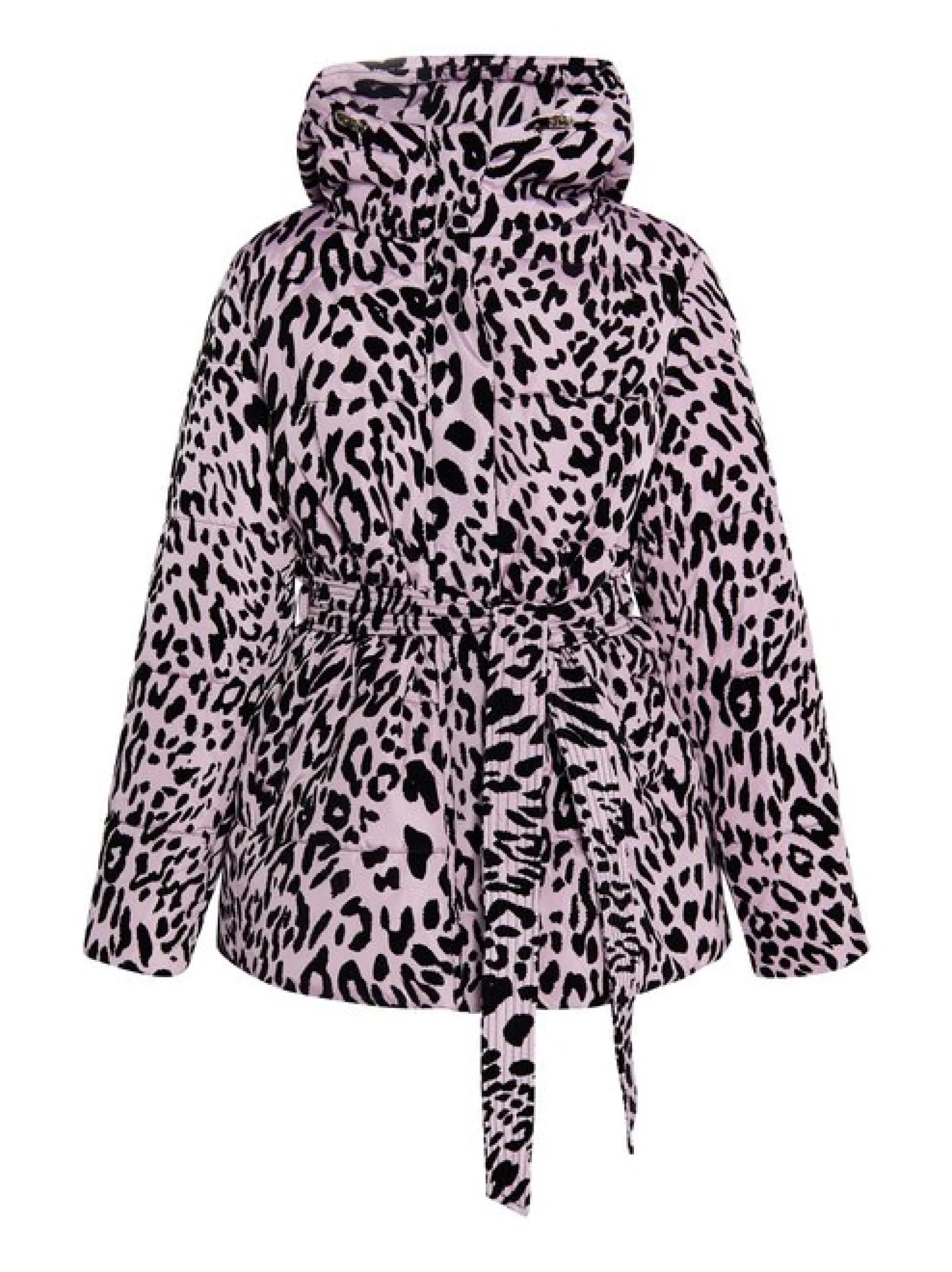 Faina Damen Steppjacke mit Leo-Print in lila
