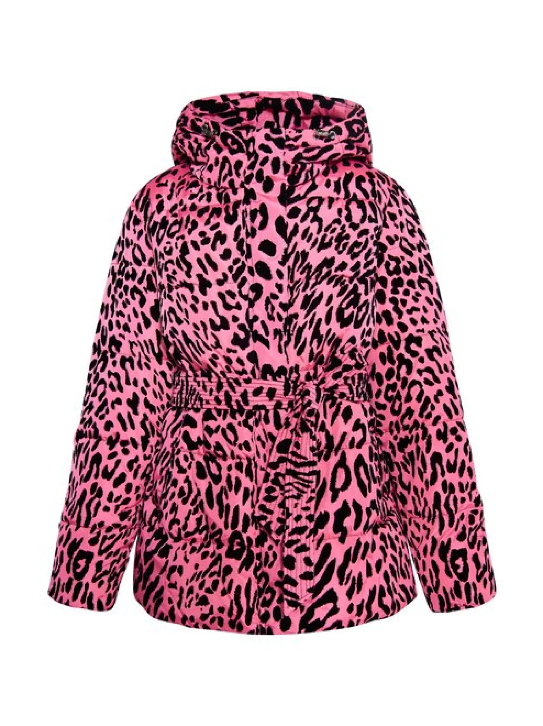 Faina Damen Steppjacke mit Leo-Print in pink