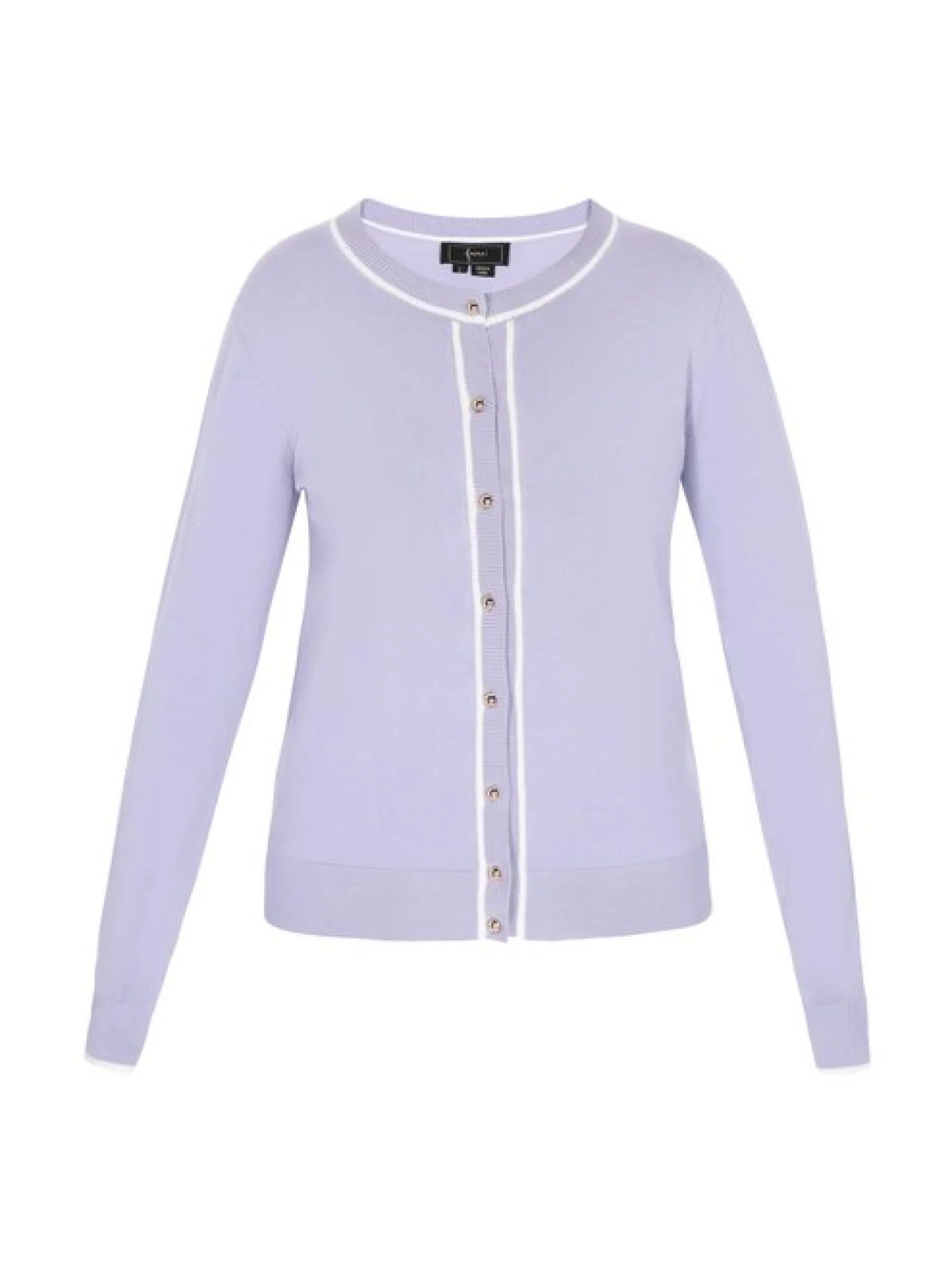 Faina Damen Strickjacke in blau - Ausschnitt: Rundhals
