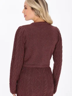 Faina Damen Strickjacke in bordeaux