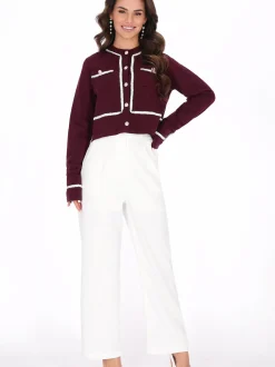 Faina Damen Strickjacke in bordeaux