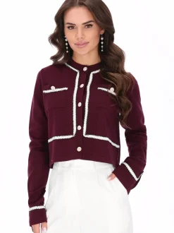 Faina Damen Strickjacke in bordeaux