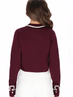 Faina Damen Strickjacke in bordeaux