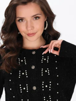 Faina Damen Strickjacke in schwarz