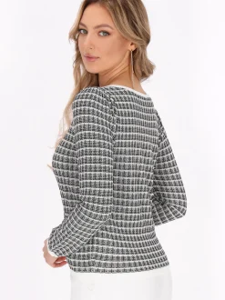 Faina Damen Strickjacke in schwarz