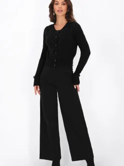 Faina Damen Strickjacke in schwarz