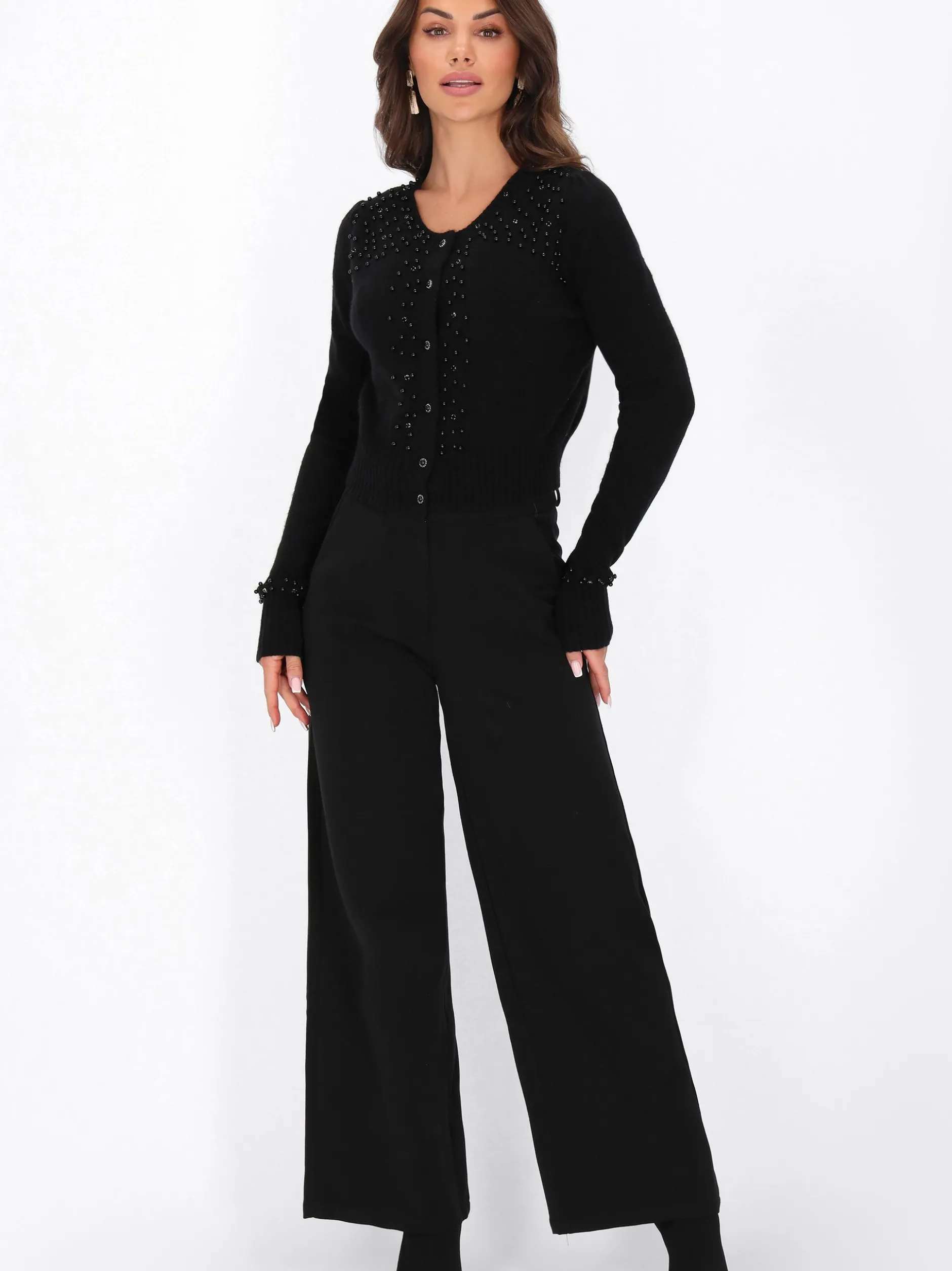 Faina Damen Strickjacke in schwarz