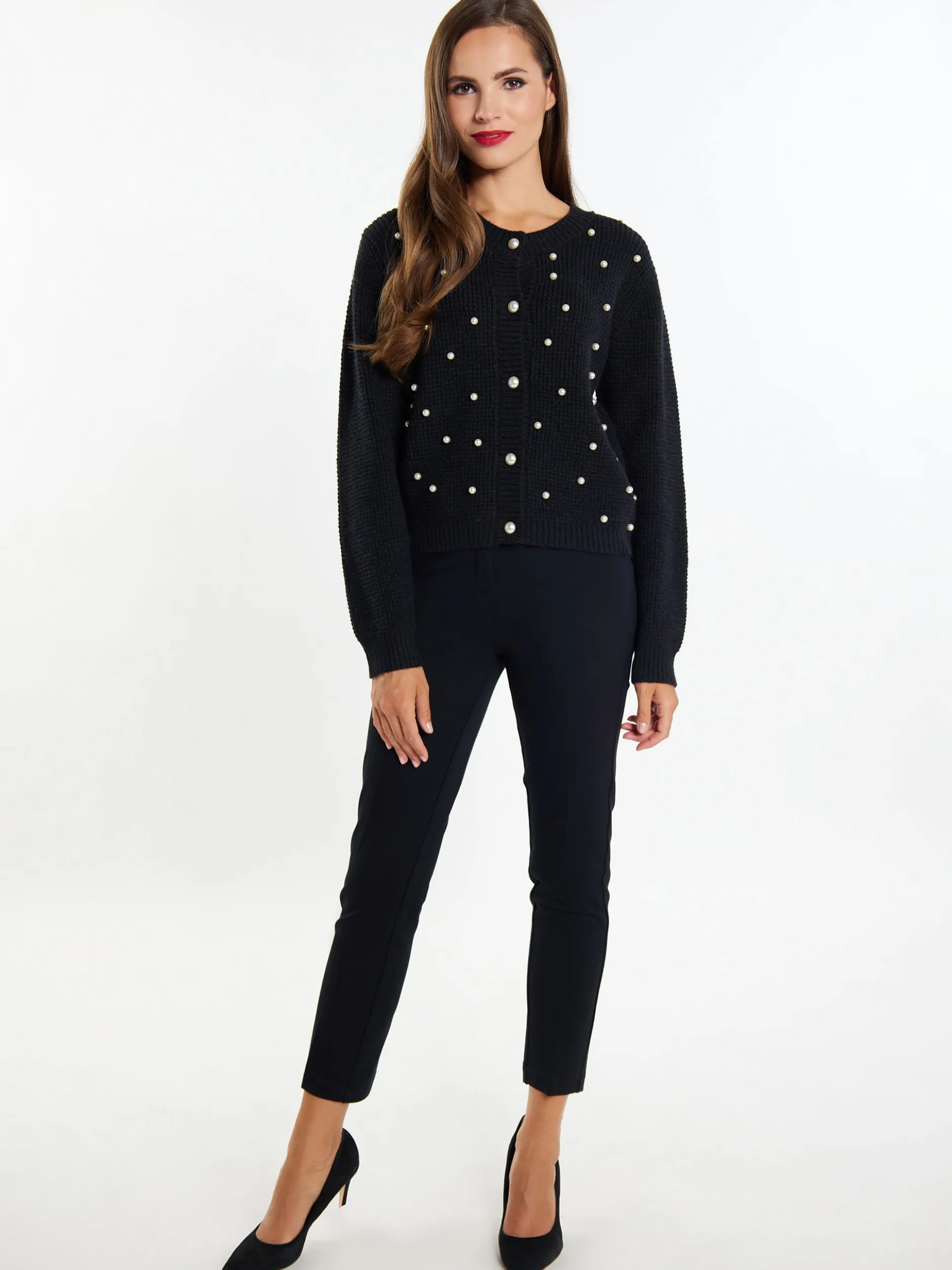 Faina Damen Strickjacke in schwarz