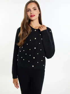 Faina Damen Strickjacke in schwarz