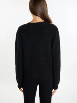 Faina Damen Strickjacke in schwarz