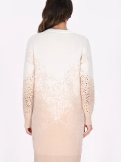 Faina Damen Strickkleid in ecru beige - Länge: mittel