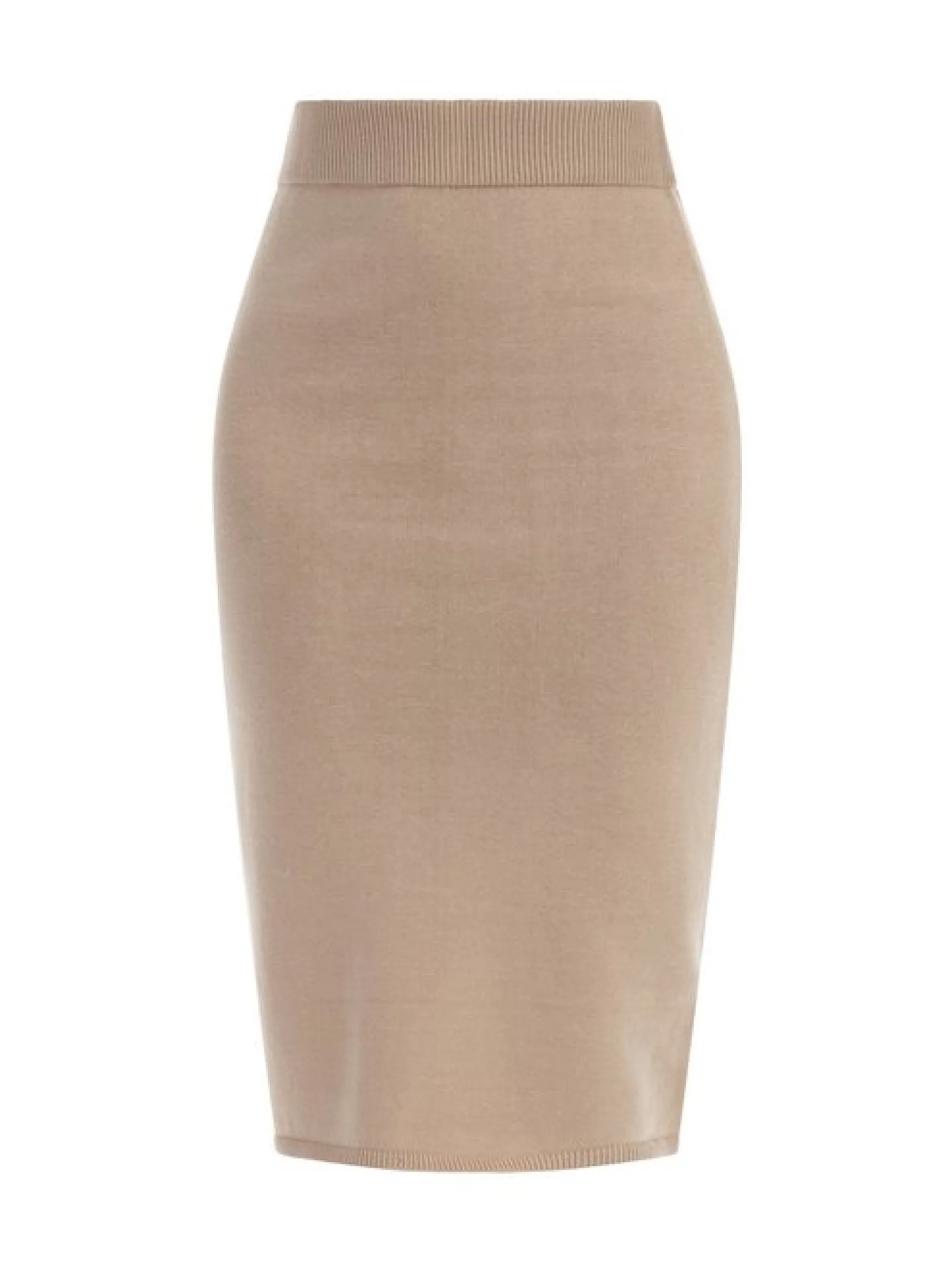 Faina Damen Strick Midirock in beige - Länge: mittel