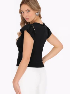 Faina Damen T-Shirt in schwarz