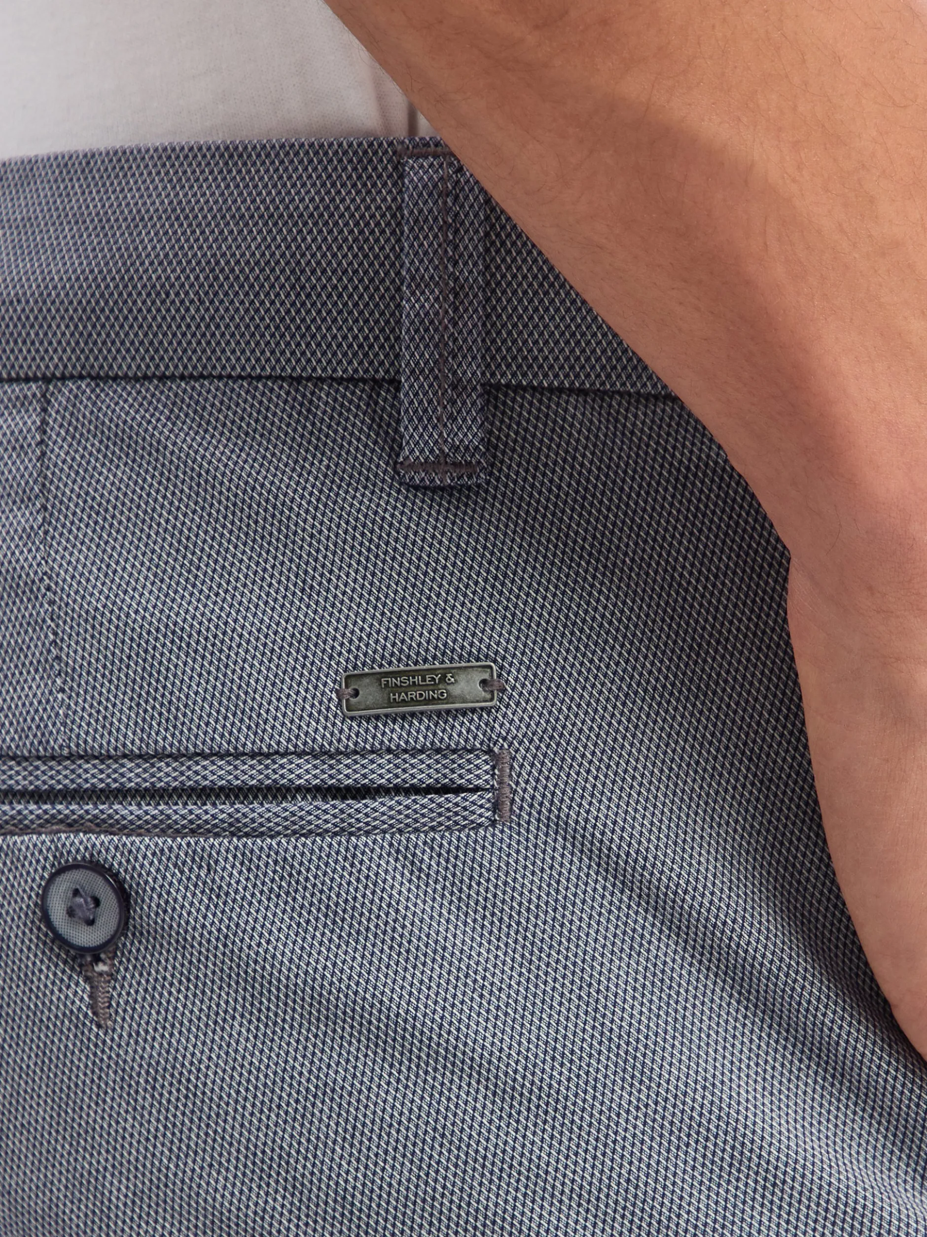 Finshley & Harding Herren Bermuda - Dylan in grau weiß