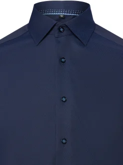 Finshley & Harding Herren Hemd - Easy Care in marine