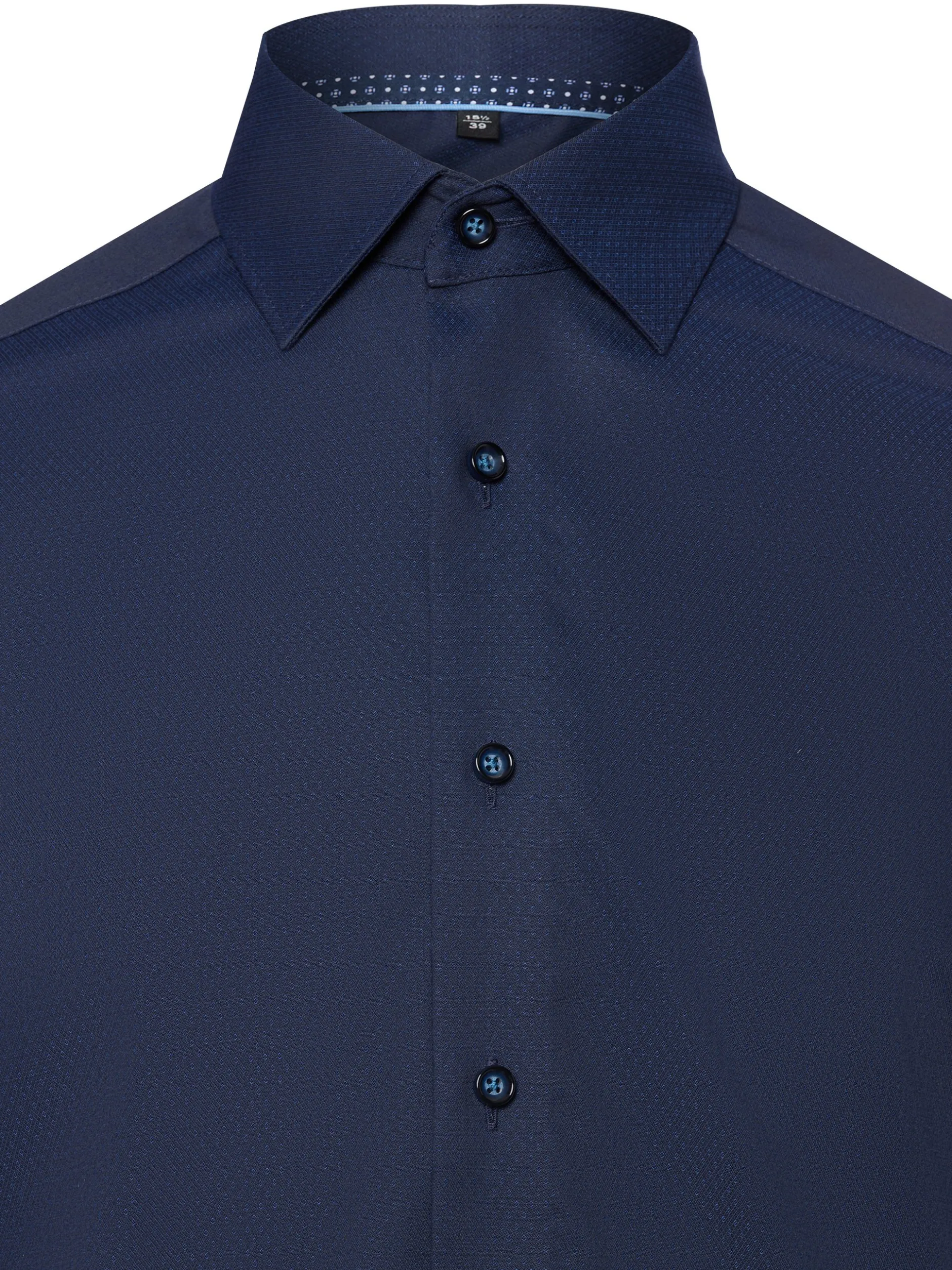 Finshley & Harding Herren Hemd - Easy Care in marine