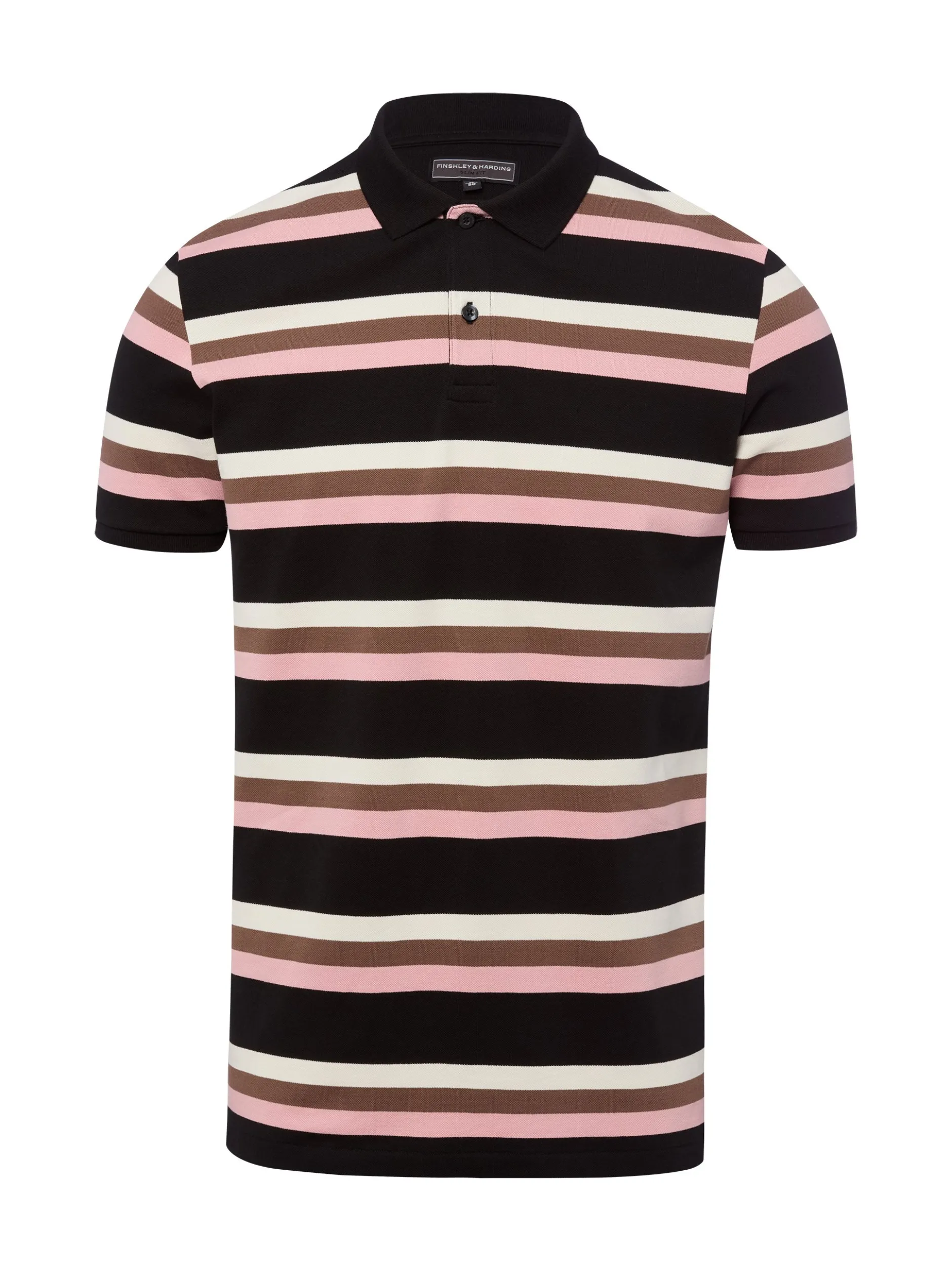 Finshley & Harding Herren Poloshirt in schwarz rosa