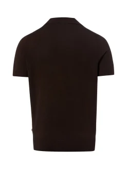 Finshley & Harding Herren Strick-Poloshirt in schoko