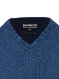 Finshley & Harding Herren Strickpullunder in indigo