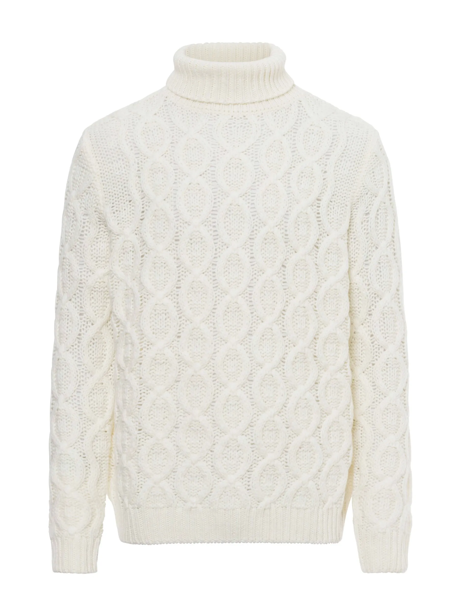 Finshley & Harding London Herren Strickpullover mit Wollanteil in ecru