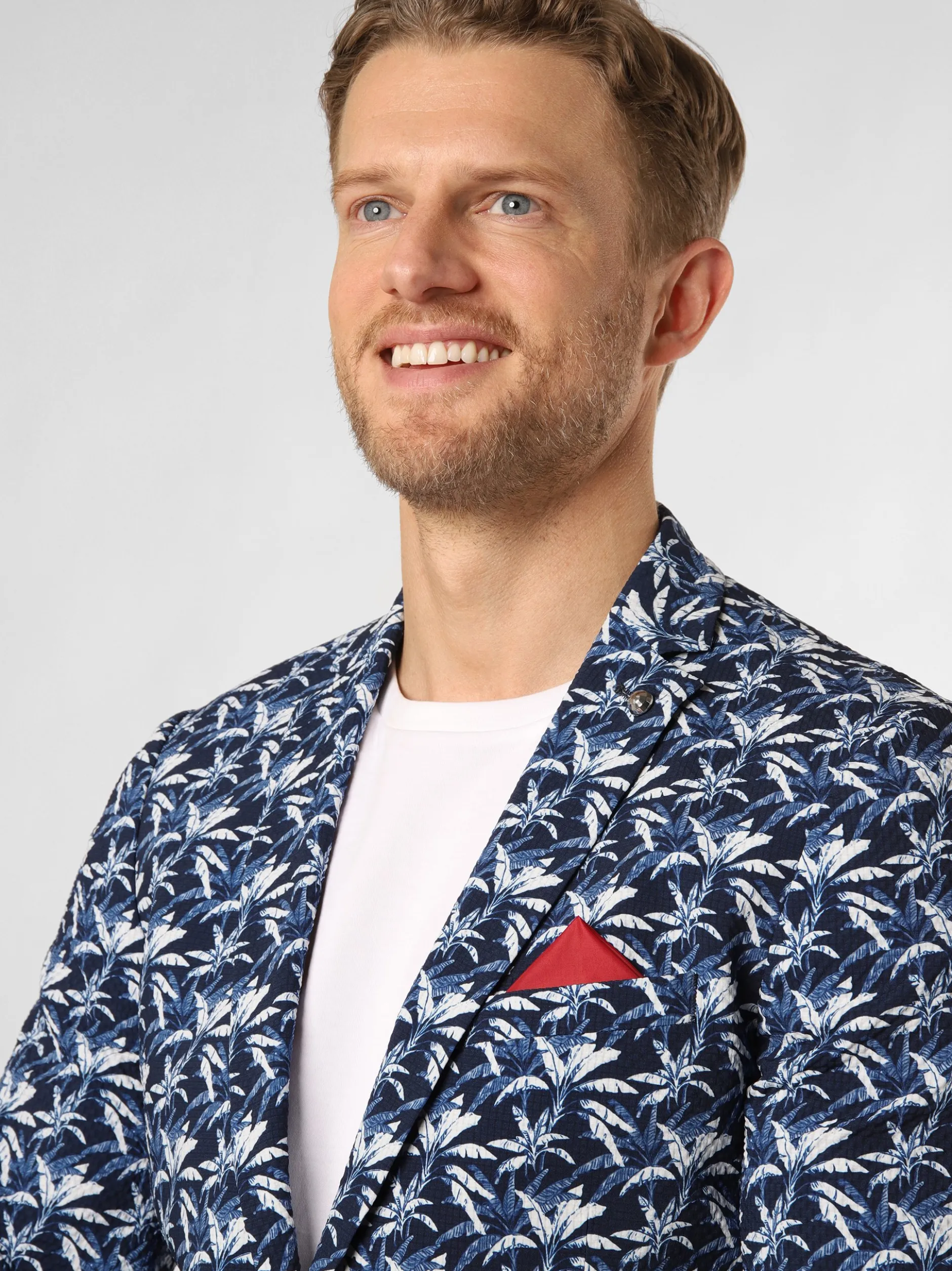 Finshley & Harding London Herren Baukasten-Sakko in marine weiß