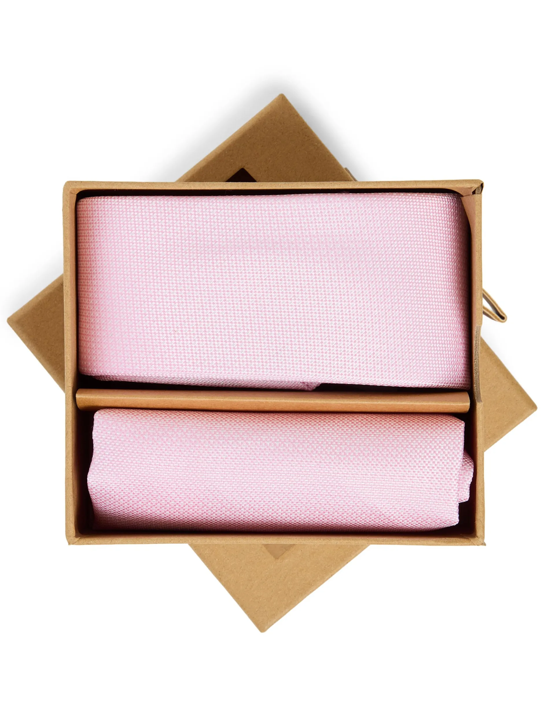Finshley & Harding London Herren Krawatte und Einstecktuch aus Seide in rosa