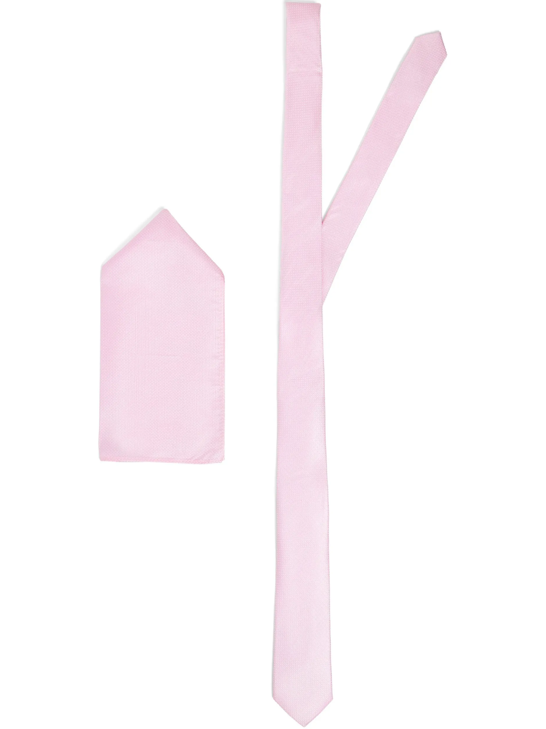 Finshley & Harding London Herren Krawatte und Einstecktuch aus Seide in rosa