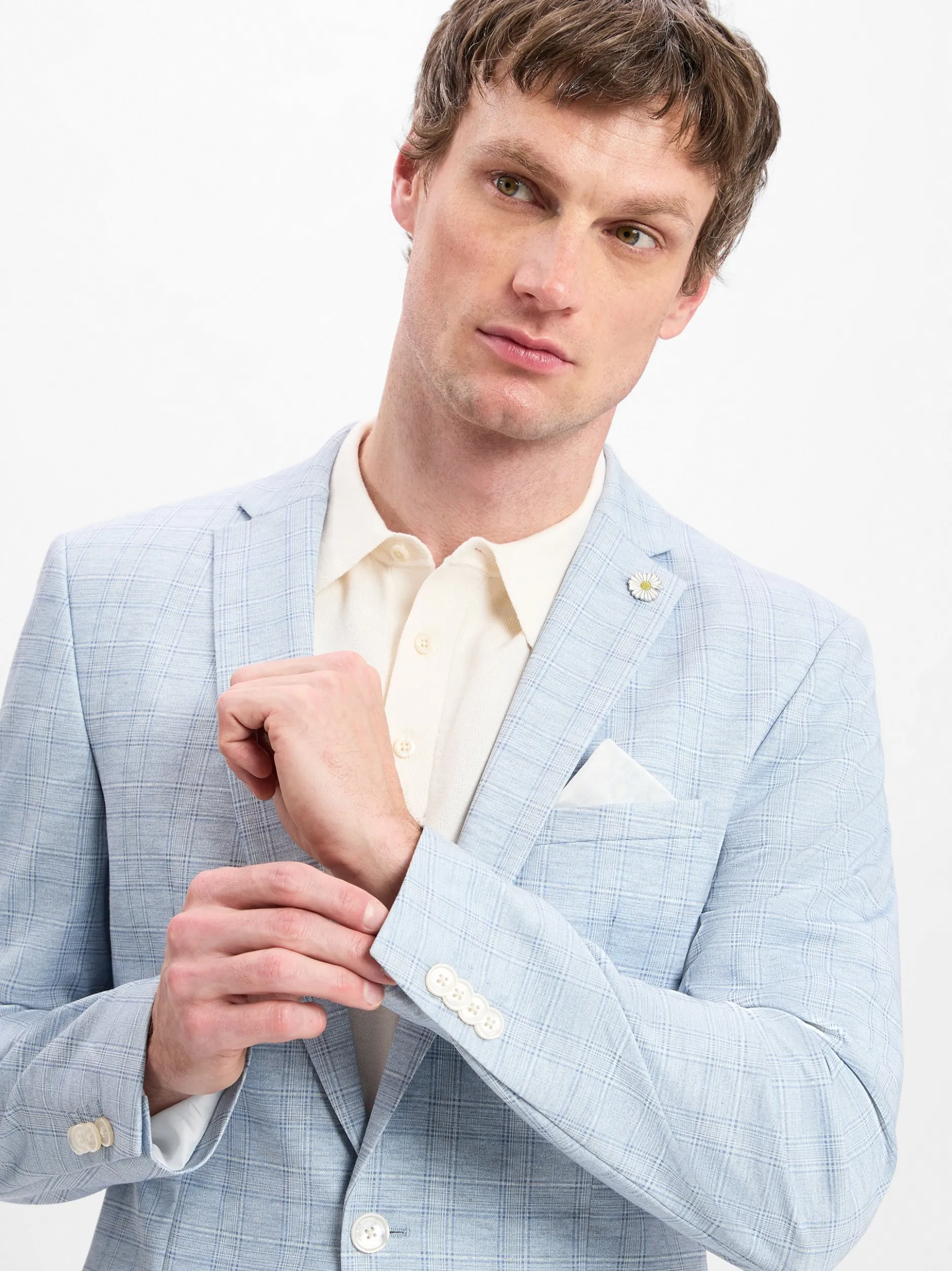 Finshley & Harding London Herren Baukasten-Anzugsakko - Brixdon in hellblau