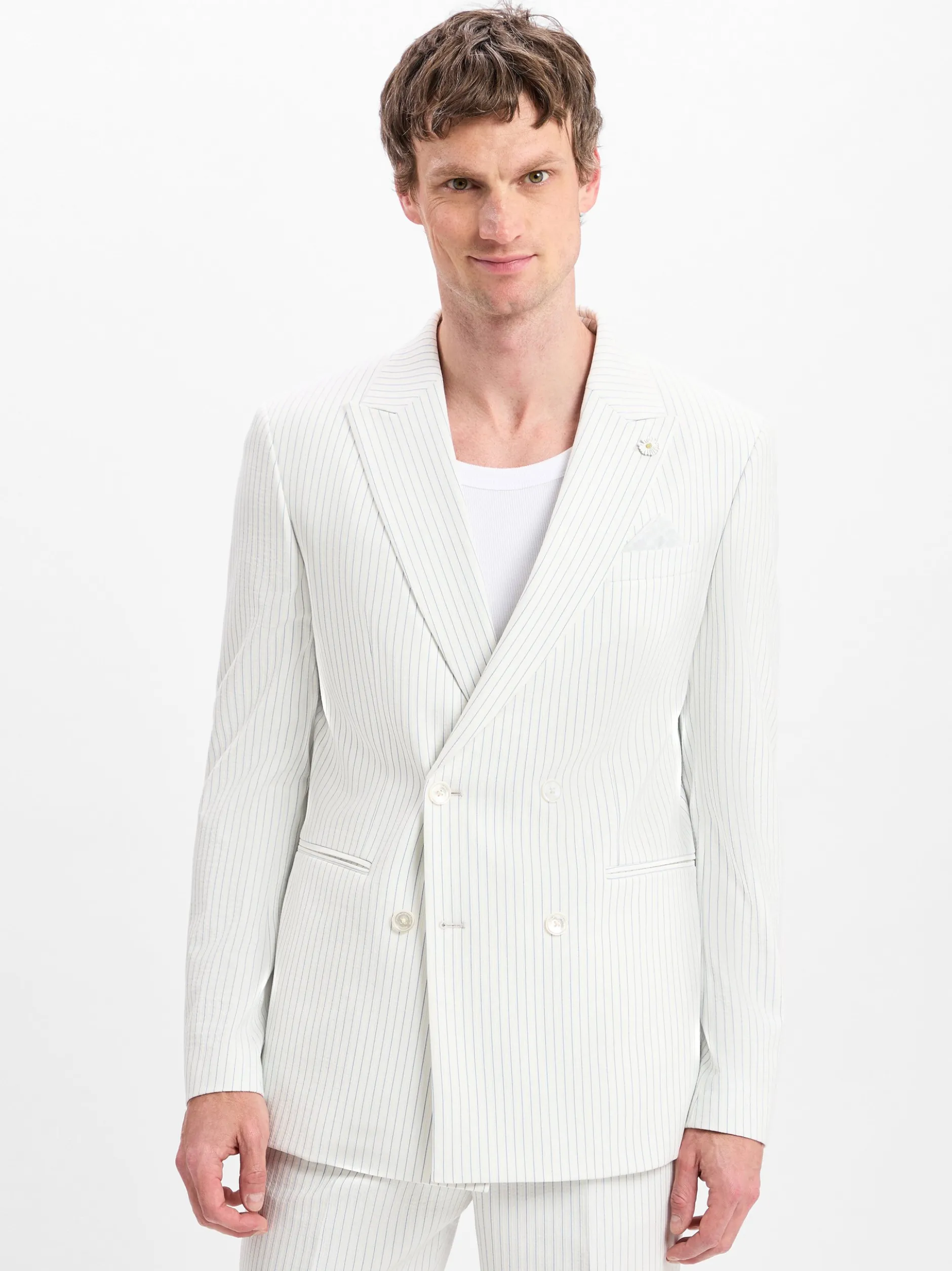 Finshley & Harding London Herren Baukasten-Sakko - Berry in ecru blau