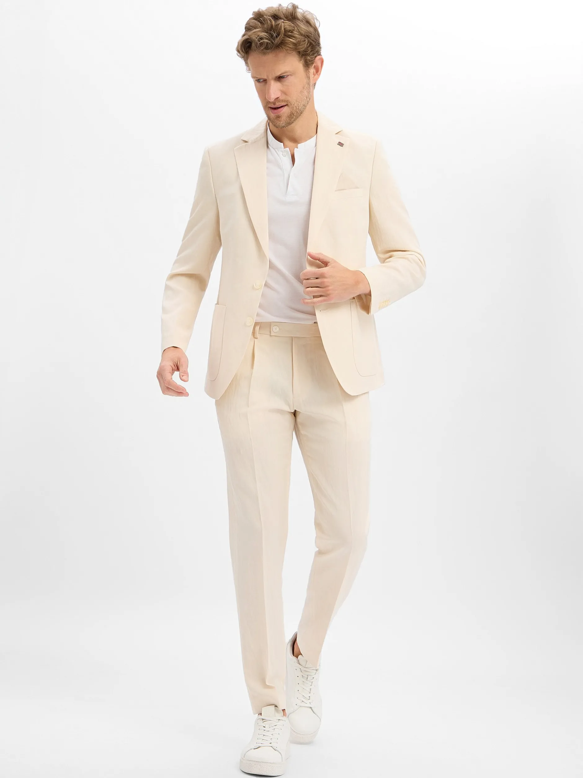 Finshley & Harding London Herren Baukasten-Sakko - Brick in beige