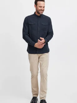 FQ1924 Herren Langarmhemd - FQSteven in blau