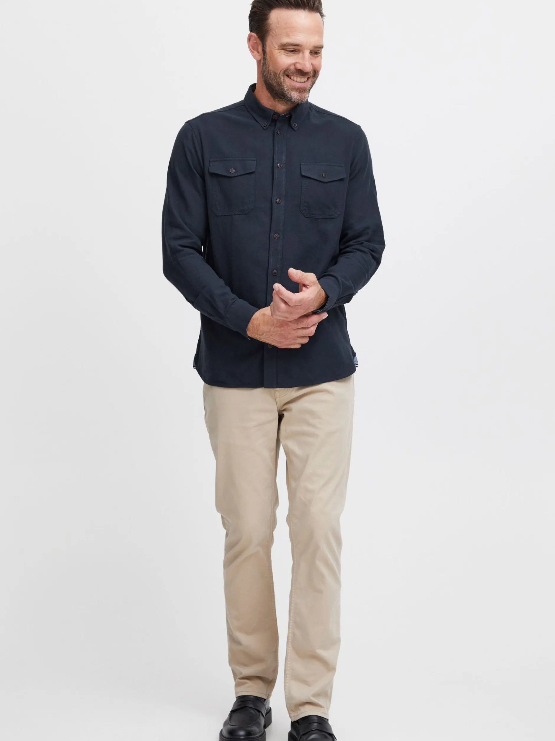 FQ1924 Herren Langarmhemd - FQSteven in blau