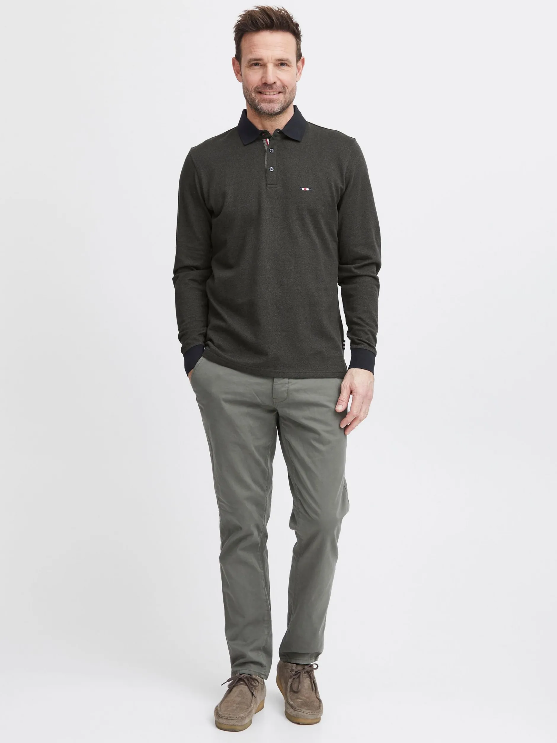 FQ1924 Herren Langarmshirt - FQPeter in anthrazit
