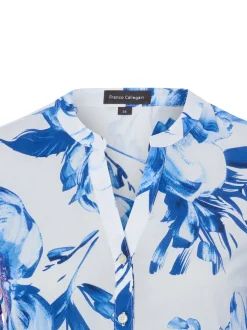 Franco Callegari Damen Bluse in blau weiß